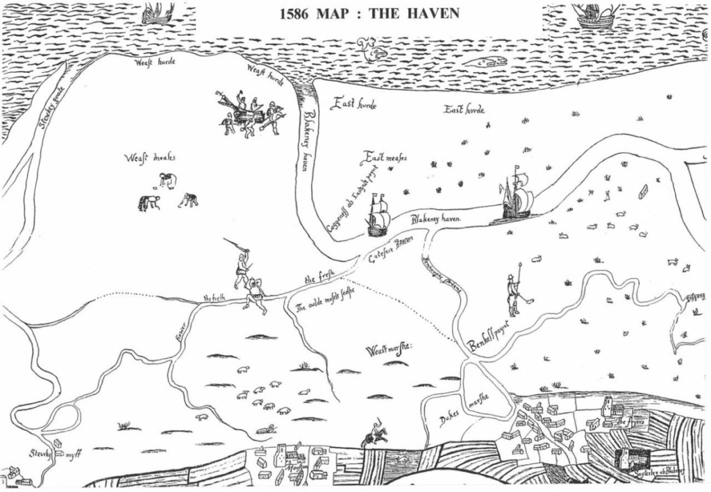 Map of The Haven 1586