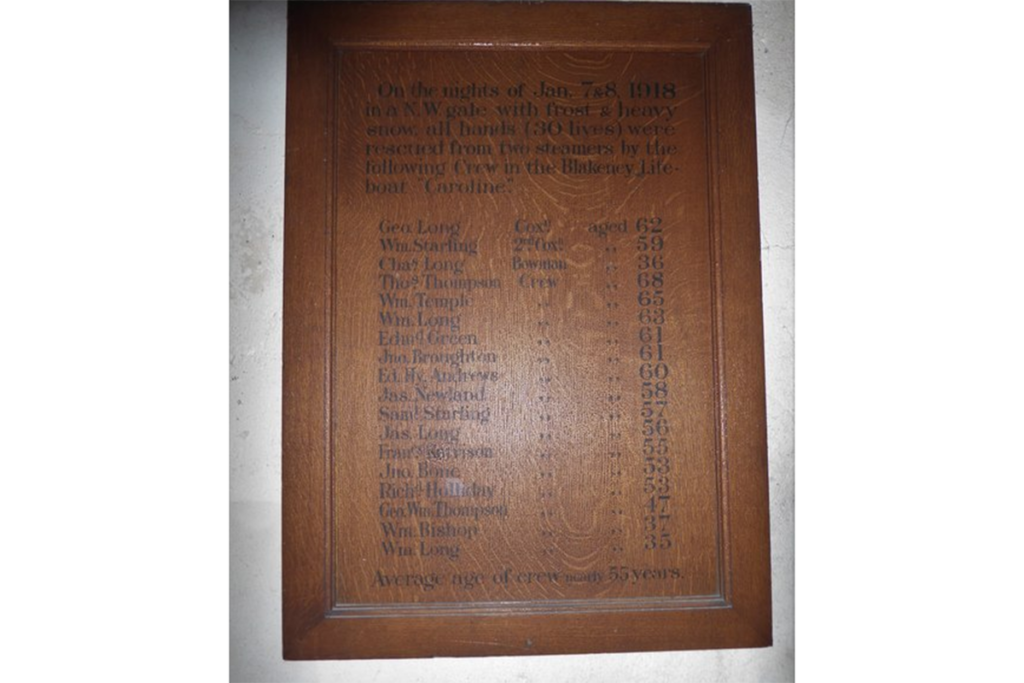 World War Two Lifeboat crew plaque - photo credit Basher Eyre